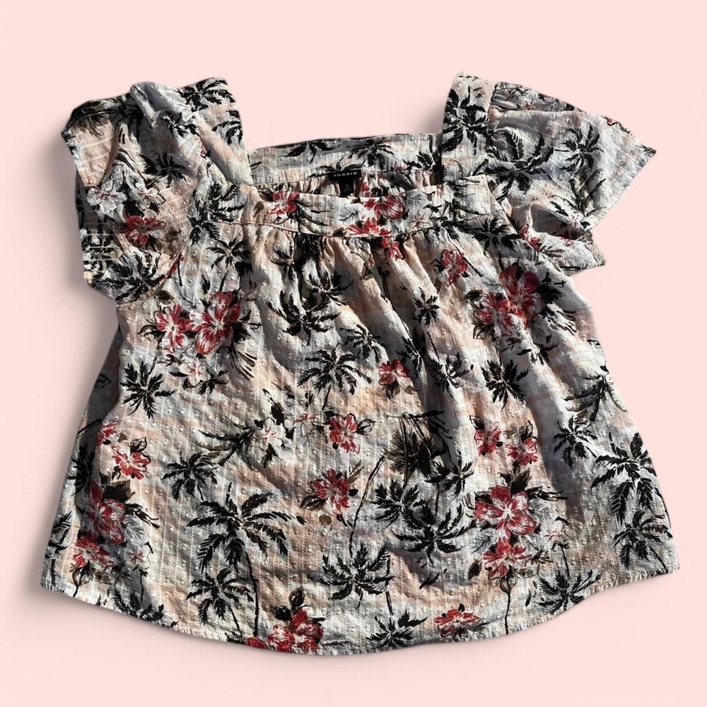 Torrid 100% cotton square neck sleeveless top with Hawaiian print - L